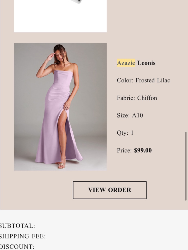 Azazie Frosted Lilac Leonis Strapless Chiffon Gown